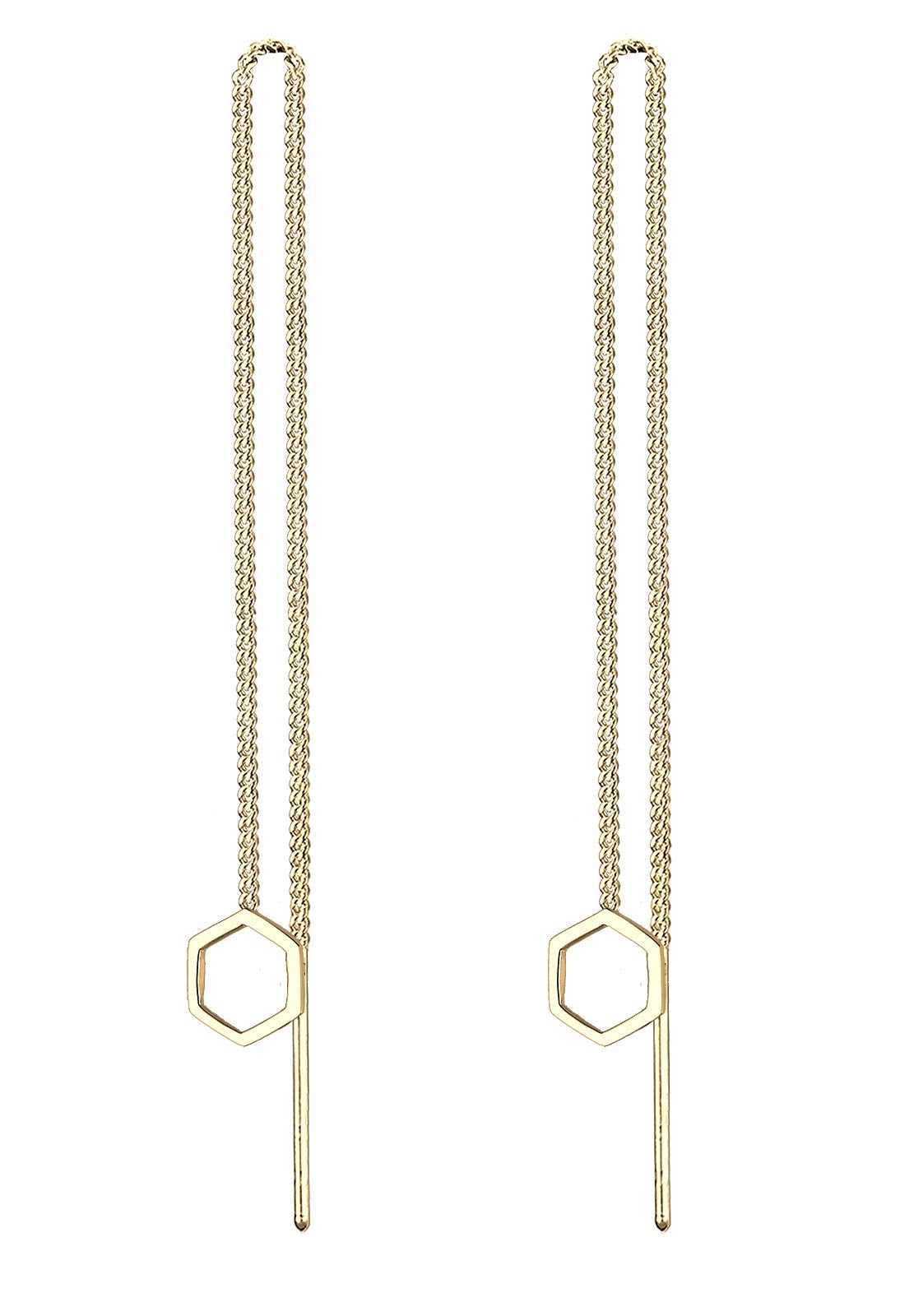 Elli Women's 925 Gold Plated Xilion Cut Earrings