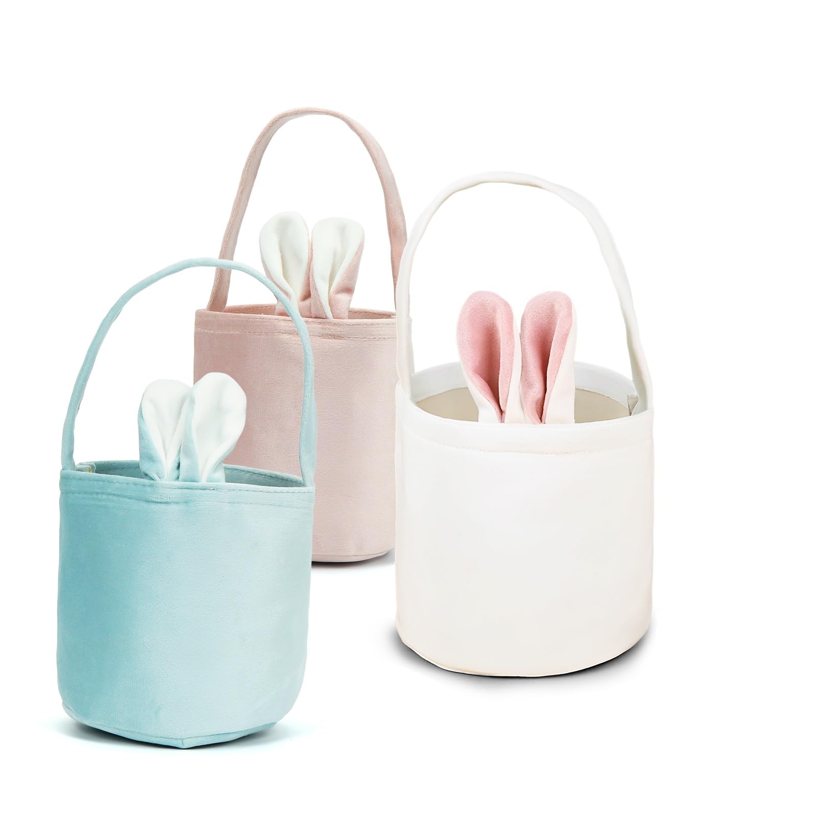 Sprinlot Osterbeutel Kinder, 3 Stück Osterhasen Taschen, Osterkörbchen mit Henkel, Ostern Geschenktüte, Ostertaschen Hase Gut für Ostereiersuche Ostergeschenk Kinder