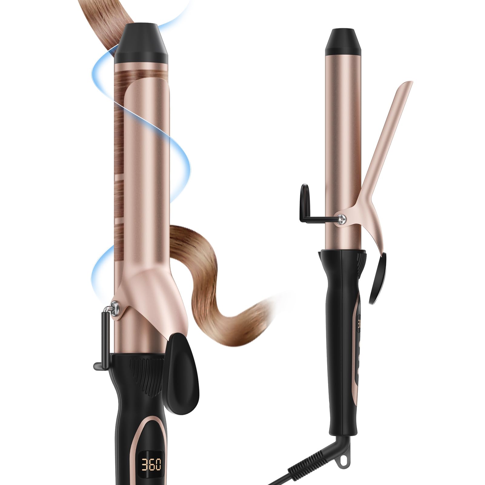Curling Iron for Salon Home 1 25 Inch Instant Heat Curling Wand for Long Hair Clipped Large Barrel