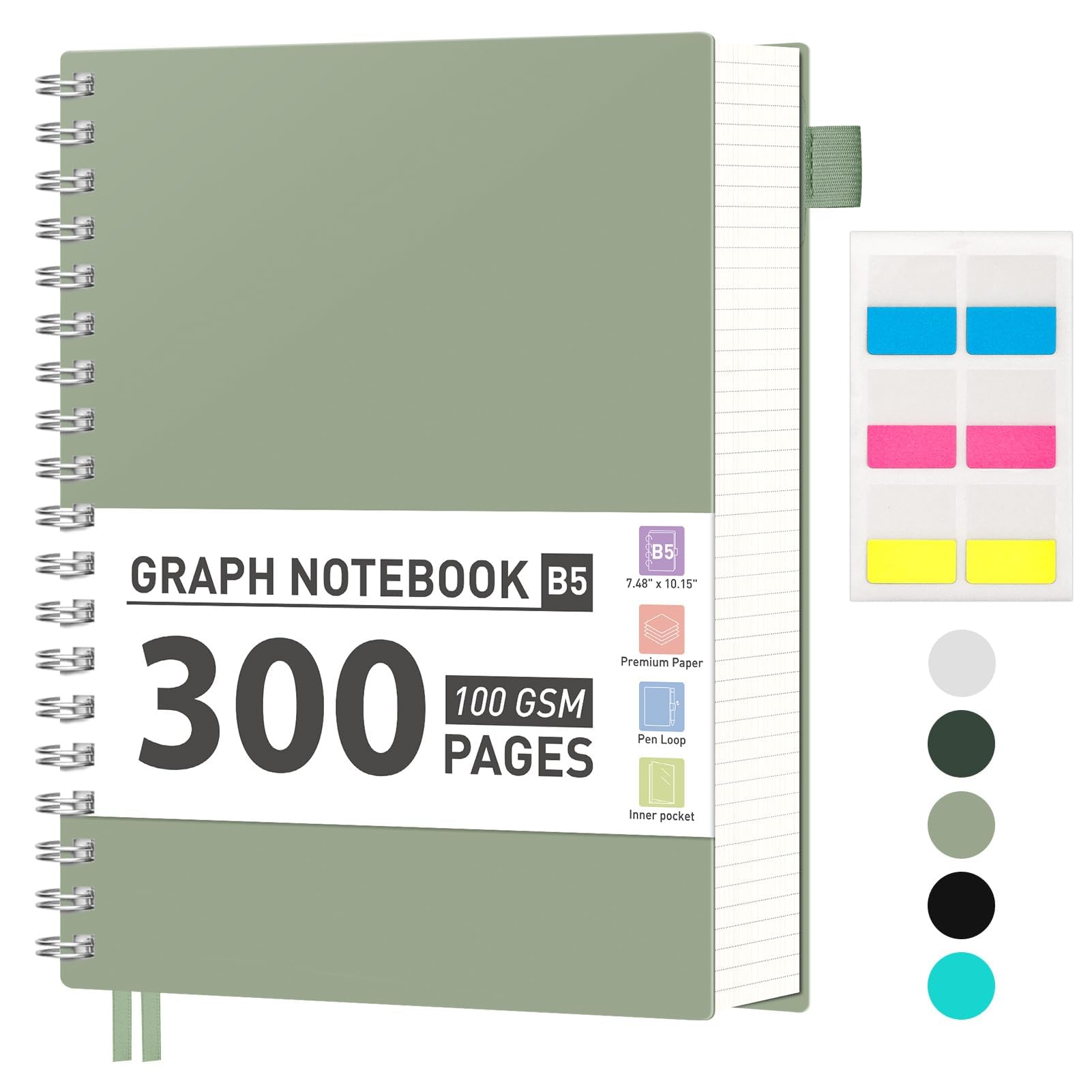 Amazon.com : AHGXG Graph Paper Notebook, 300 Pages Spiral Notebook ...