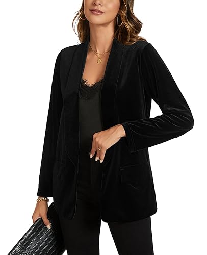 MINTLIMIT Women Velvet Blazer Jackets Long Sleeve Business Suit Lapel