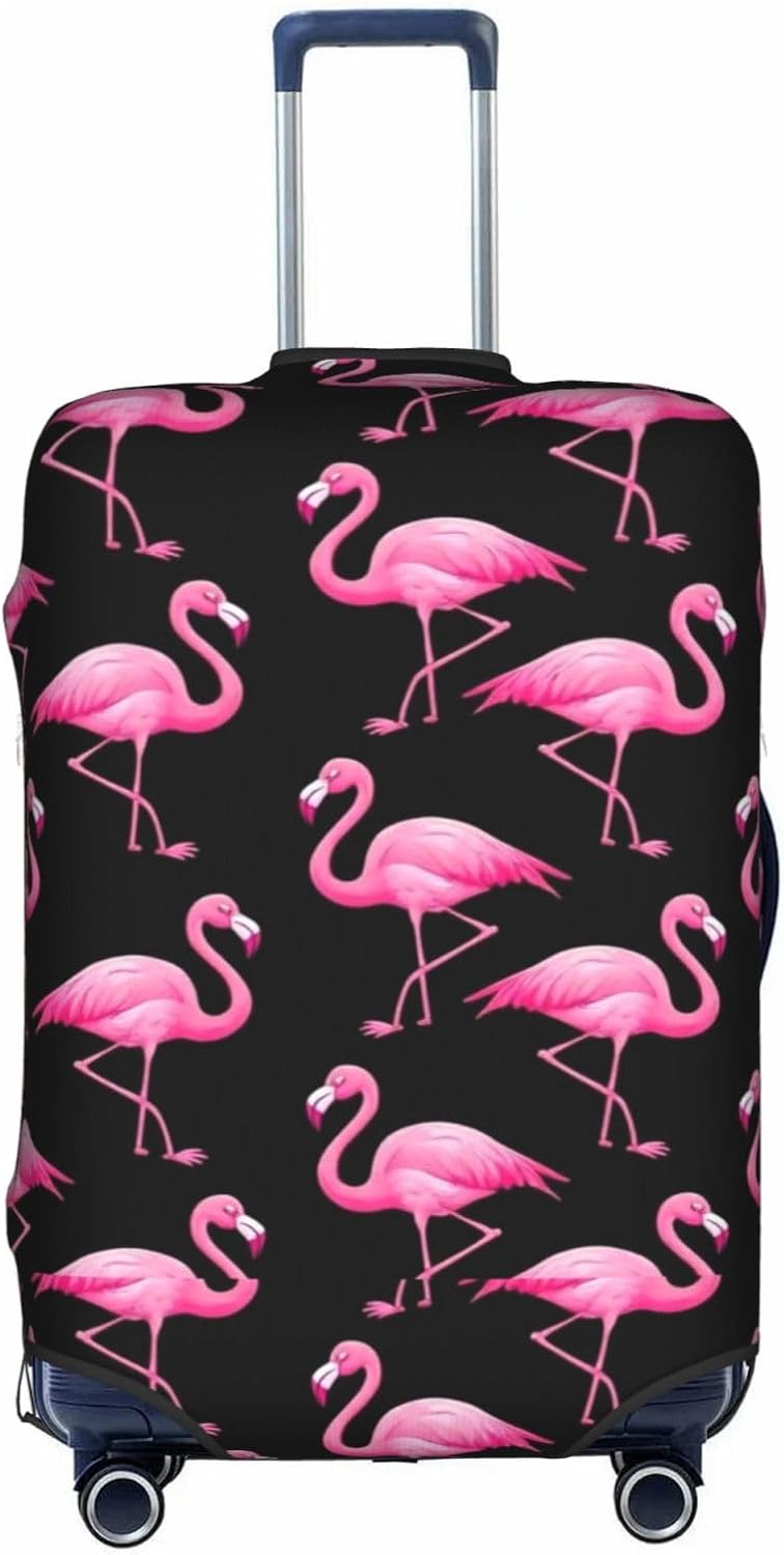 Super Elastic Travel Luggage Cover Dust-proof Anti-scratch Anti-thief Washable Baggage Suitcase Protector Cover Fits 29-32 Inch (Pink Flamingo)