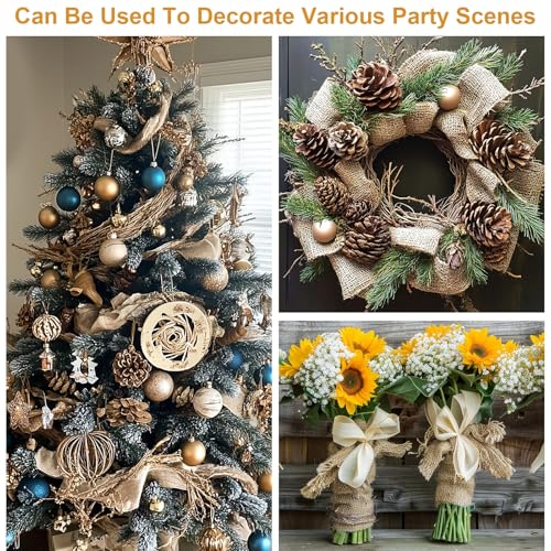 Sackleinen Band 12 m Juteband 10 cm Burlap Band Vintage Geschenkband Sackleinen für Hochzeitdeko Geschenkverpackung Basteln