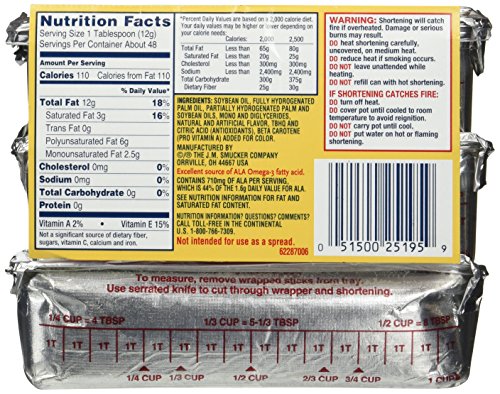 Crisco, Baking Sticks, Butter Flavor, All Vegetable Shortening, 20oz Package (Pack of 2)