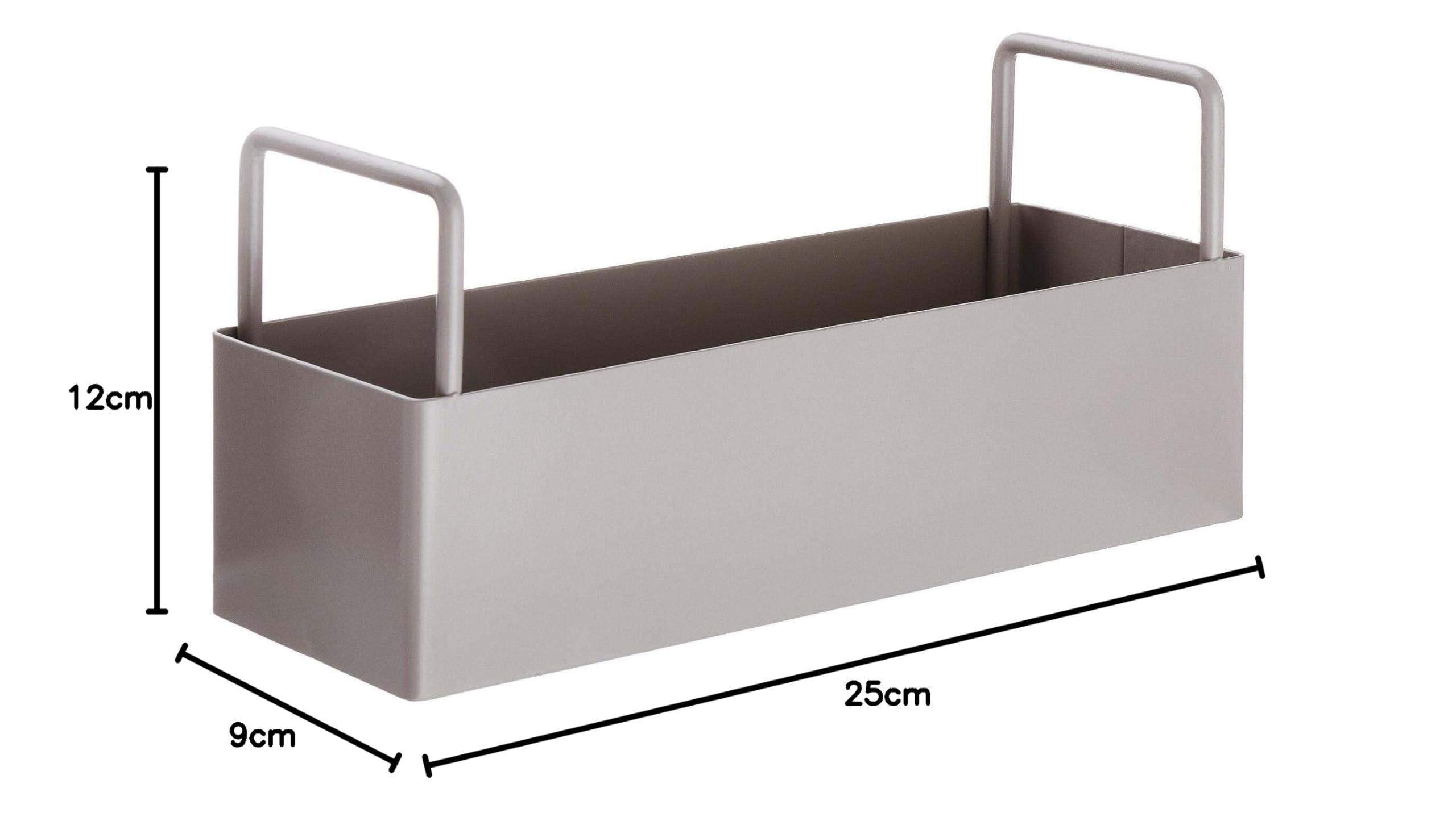 BUTLERS Küchenorganizer mit Griffen L25 x B9 x H12 cm aus Metall -SIDELINE- Behälter zur Aufbewahrung und Organisation von Utensilien, Geschirr, Gewürzen, Vorratsdosen, Pflanztöpfen