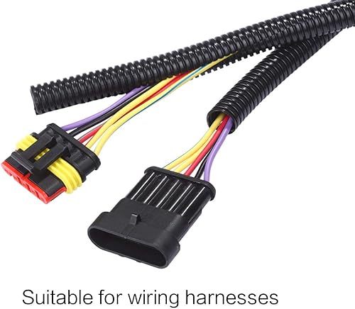 Miniatura 3 de Alex Tech - Conducto para arnés de cables dividido, 25 pies, 12 pulgada, color negro