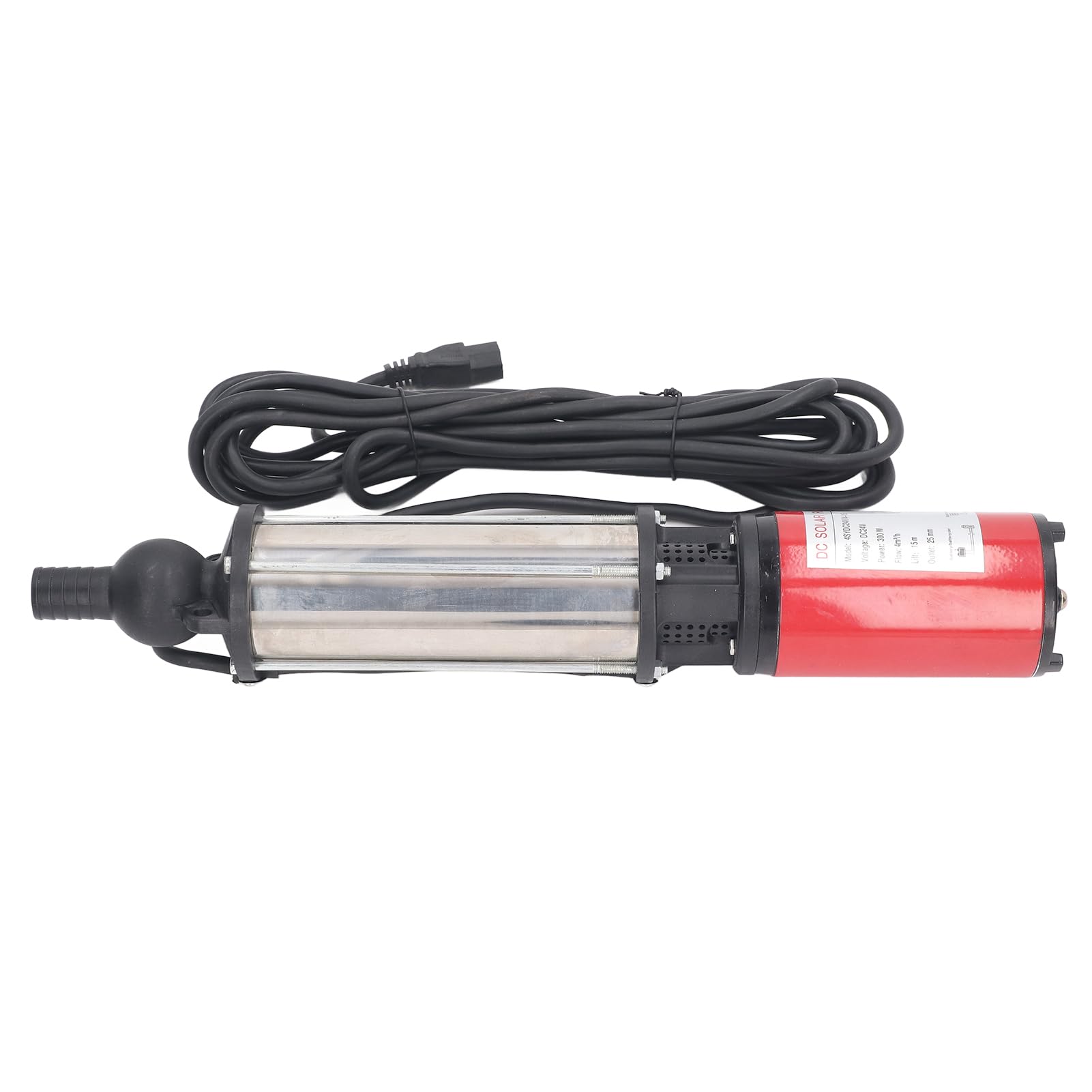 Hyuduo Bomba de Pozo Profundo CC Bomba de Agua Solar de 24 V 300 W con Motor de Cobre Acero Inoxidable Flujo de 4 M3 H Elevación de 15 M Salida de 1 Pulgada para Hogares Granjas Vehículos de Camping