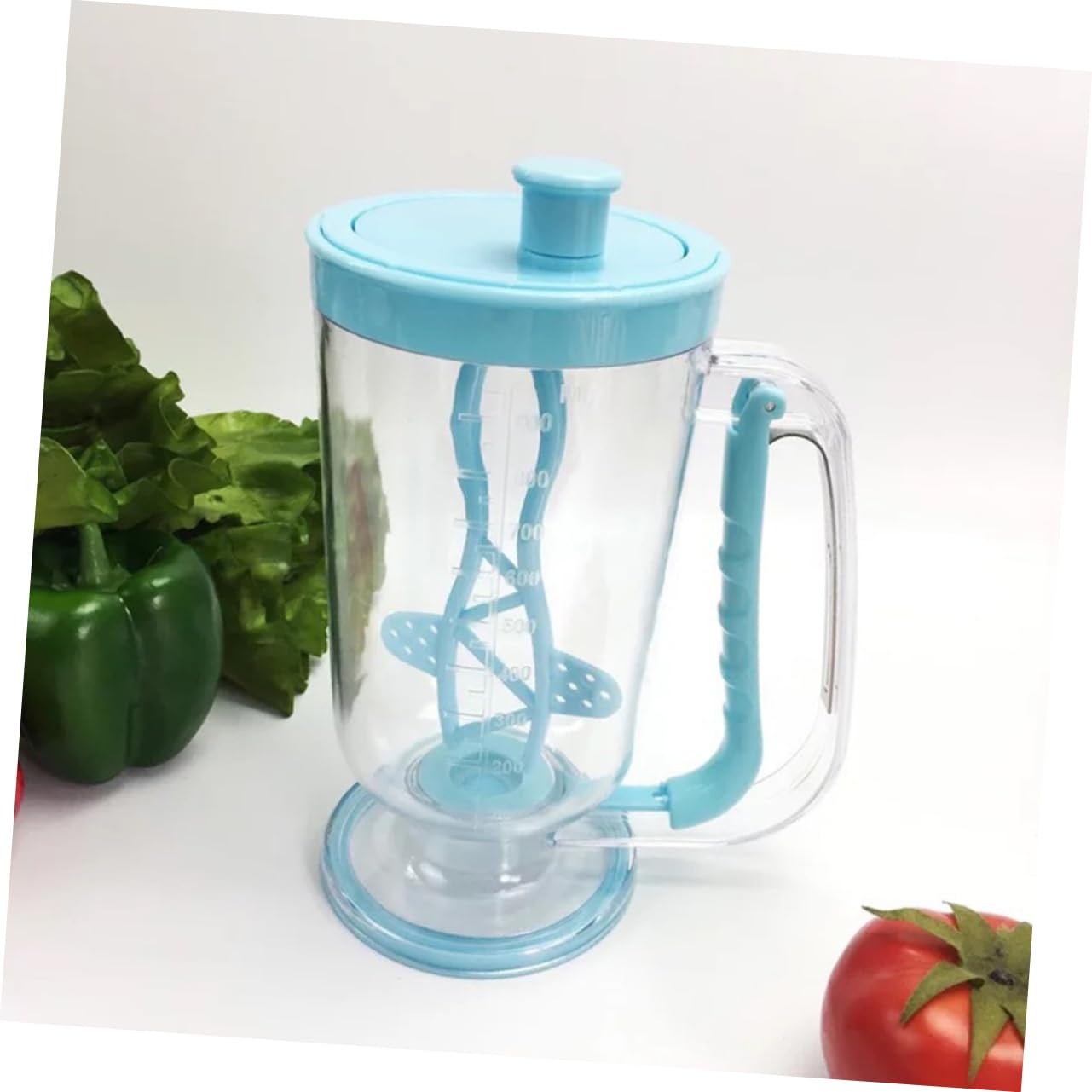 Mikinona Manual Baking Batter Dispenser Sky-blue Plastic Easy Clean Cupcake Pancake Muffin Maker