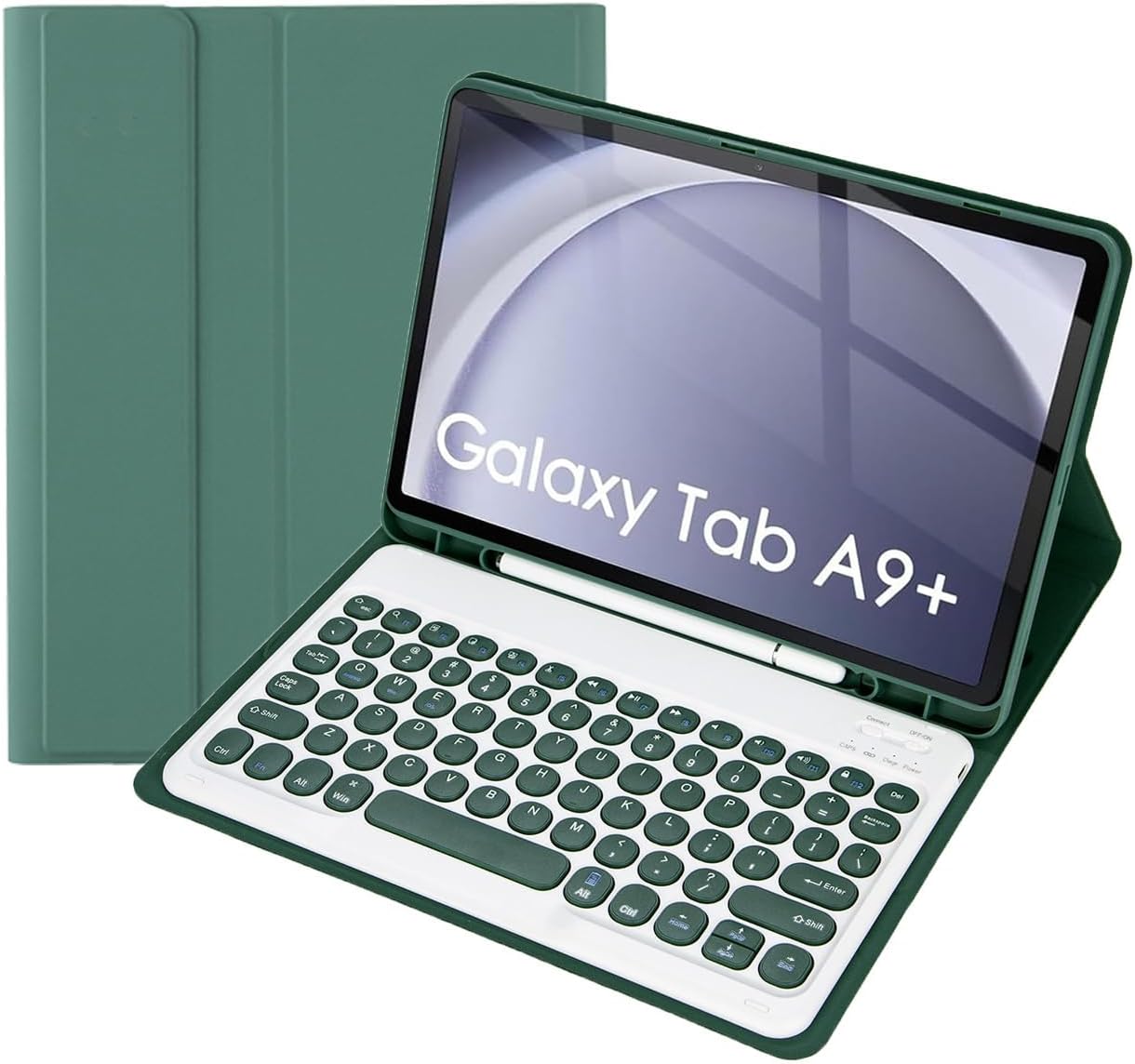 Keyboard Case for Samsung Galaxy Tab A9+ 11 Inch 2023 (SM-X210/X216/X218), Magnetically Detachable Keyboard with Pencil Holder,Purple