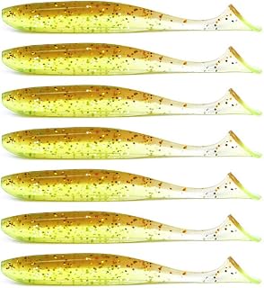 3.94'/5.12' Transparent Minnow Soft Bait with T-Tail 0.17/0.41oz.Shad Swimbits Silicone Baits PVC Plastics Fishing Lures Ocean Lake Sea Perch Catfish Snapper