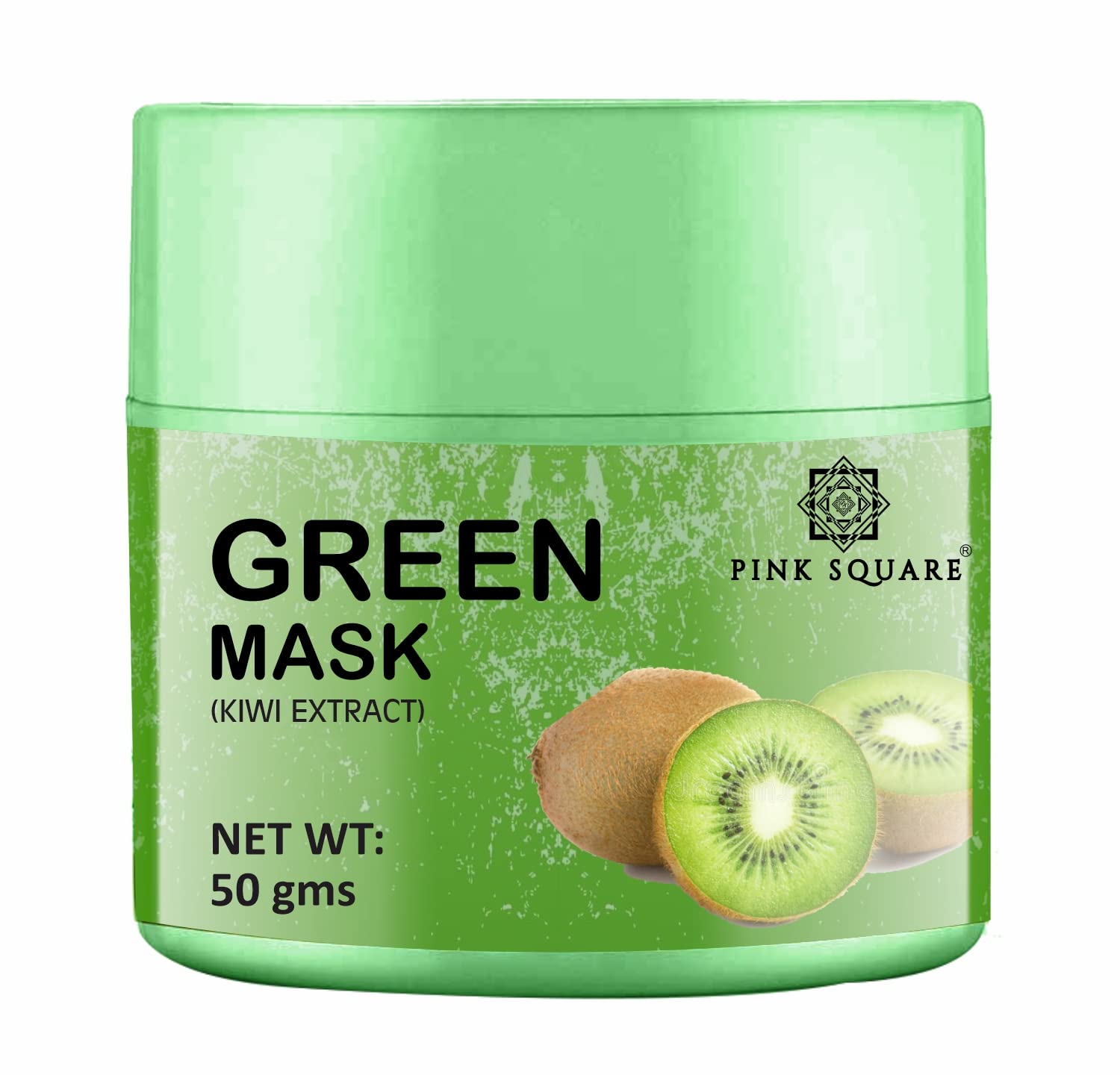Pink SquareKiwi Extract Green Mask for Face (Pack of 1, 50 gram)|Face Mask for Glowing Skin Face Mask Face Mask for Women Skin Care Ideal Use for Men and Women for Dry Skin|