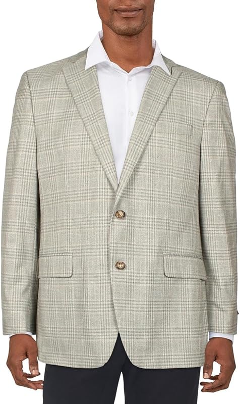 Lauren Ralph Lauren Mens Lexington Classic Fit Plaid Suit Jacket Gray 42L