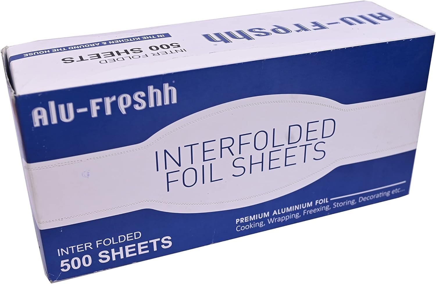 Interfold 500 Foglio di alluminio pretagliato, 30,5 x 27 cm, pellicola da cucina pop-up, tirare e avvolgere il foglio di alluminio goffrato per arrostire, rivestimento per griglia