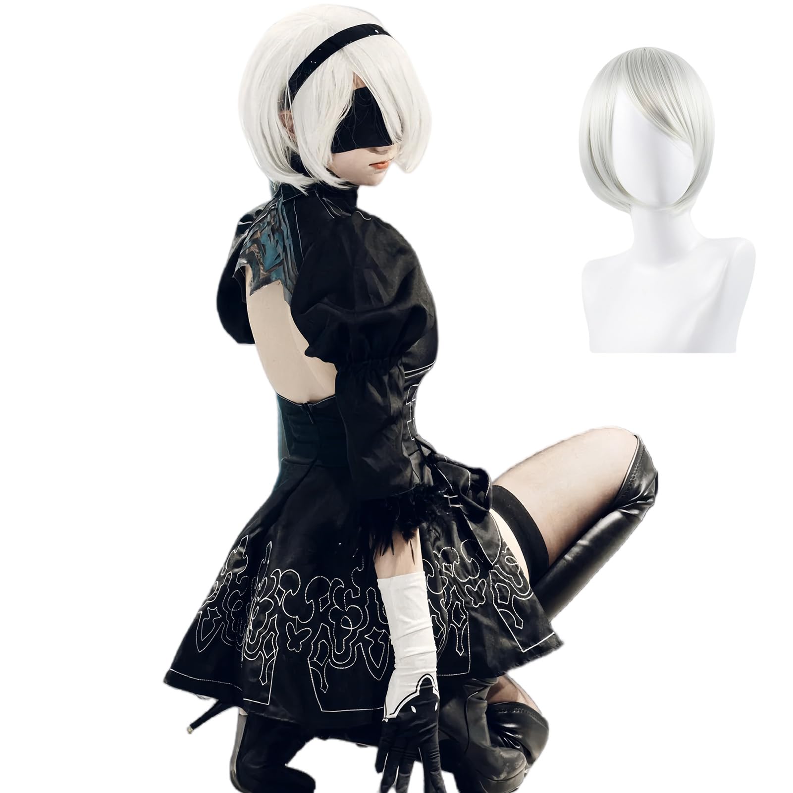 ニーアオートマタ 2B コスプレ衣装 フルセット Amazon | Plazhen ニーアオートマタ コスプレ 2B ヨルハ二号B型