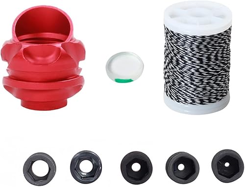 SOPOGER Set de Mira Peep para Tiro con Arco 3745 Grados 6X 8X con Clarificador y Lente de Núcleo Interno de 5 Tamaños, Accesorio de Cebo para Arco