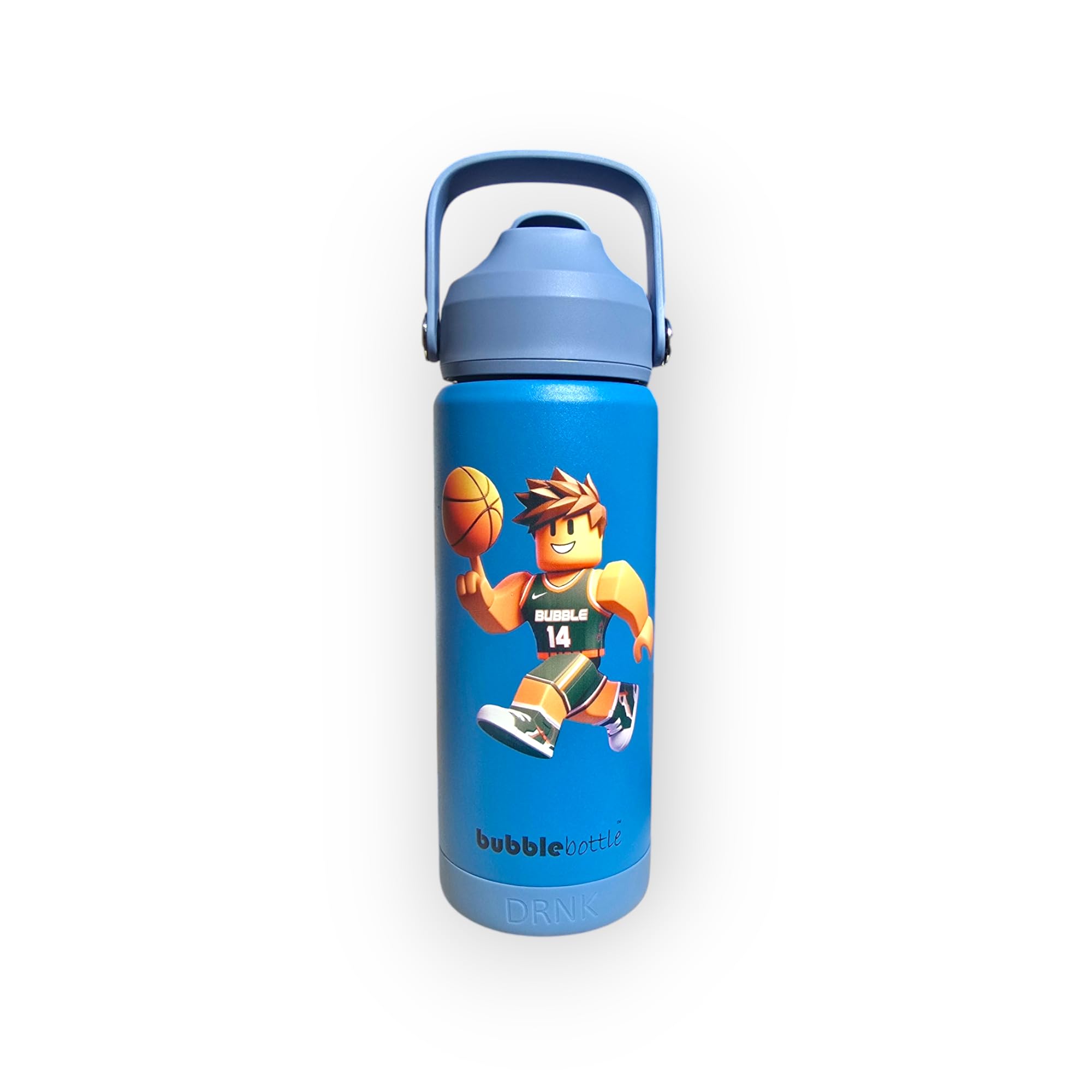 DRNK Bubblebottle Roblox Inspired | Insulated Stainless Steel Waterbottle with Straw and Wide Mouth | Protective Silicone Base | Leak-Proof Durable Bottle for Sports & School | 550ml (Alpha)