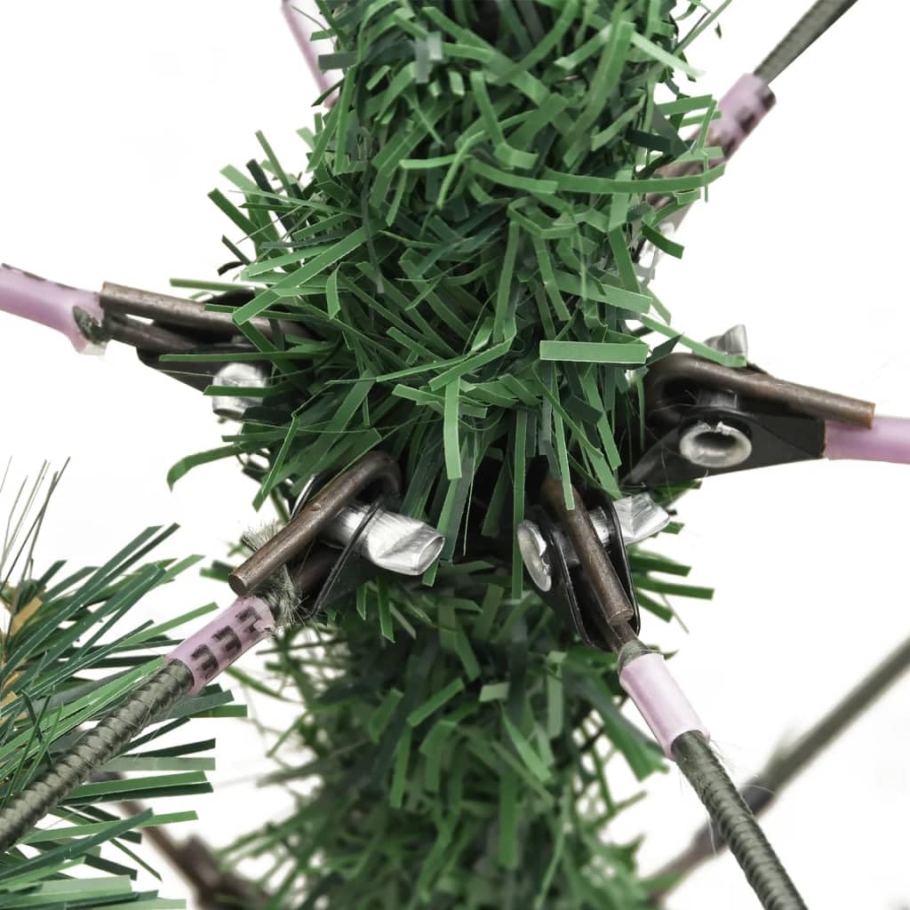 Árbol de Navidad artificial plegable con piñas y bayas, 210 cm, PVC, con soporte de metal para salón, balcón, terraza, interior, decoración de Adviento
