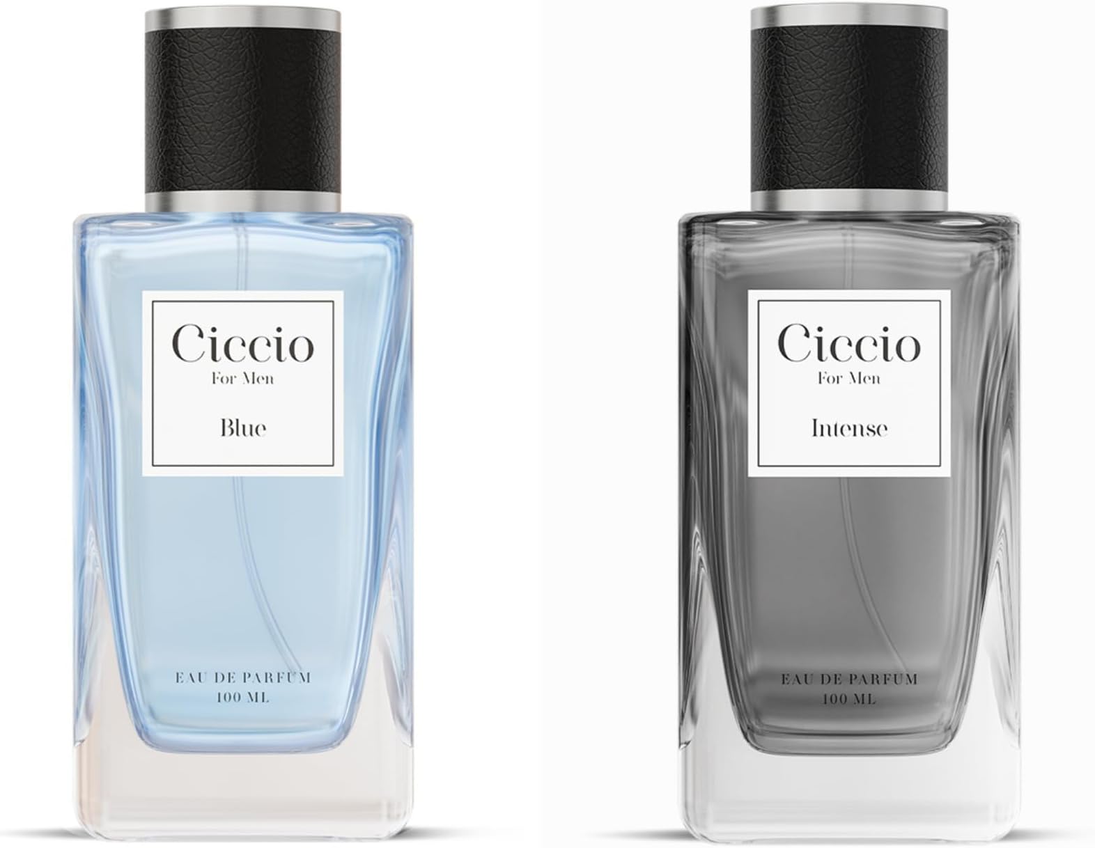 Ciccio Blue and Intense Eau De Perfume with Citrus Lemon, Bergamot, Mandarin for Men | Premium Long Lasting Woody, Aquatic Fragrance Scent | Perfect Perfume for Summer, (Pack of 2) 100ml each