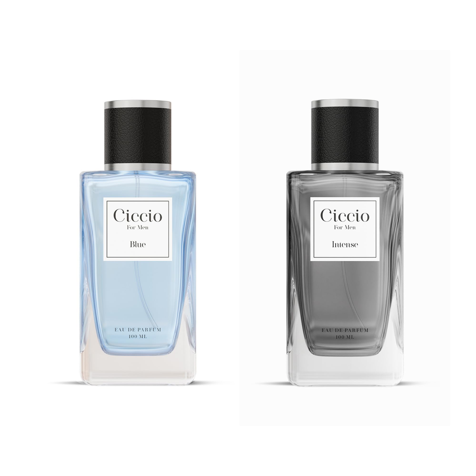 Ciccio Blue and Intense Eau De Perfume with Citrus Lemon, Bergamot, Mandarin for Men | Premium Long Lasting Woody, Aquatic Fragrance Scent | Perfect Perfume for Summer, (Pack of 2) 100ml each