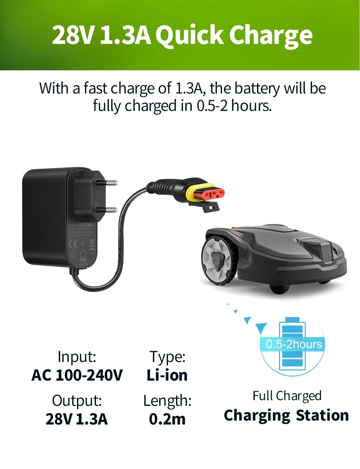 Alimentatore 28V 1.3A Per Husqvarna Automower E Robot Tosaerba - Compatibile Con Gardena/McCulloch - Foto 7