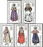 área: DDR (RDA) Prophila Collection DDR (RDA) 2210-2214 (Completa.edición) 1977 sorabas Trajes regionales (Sellos para los coleccionistas) Uniformes / Trajes