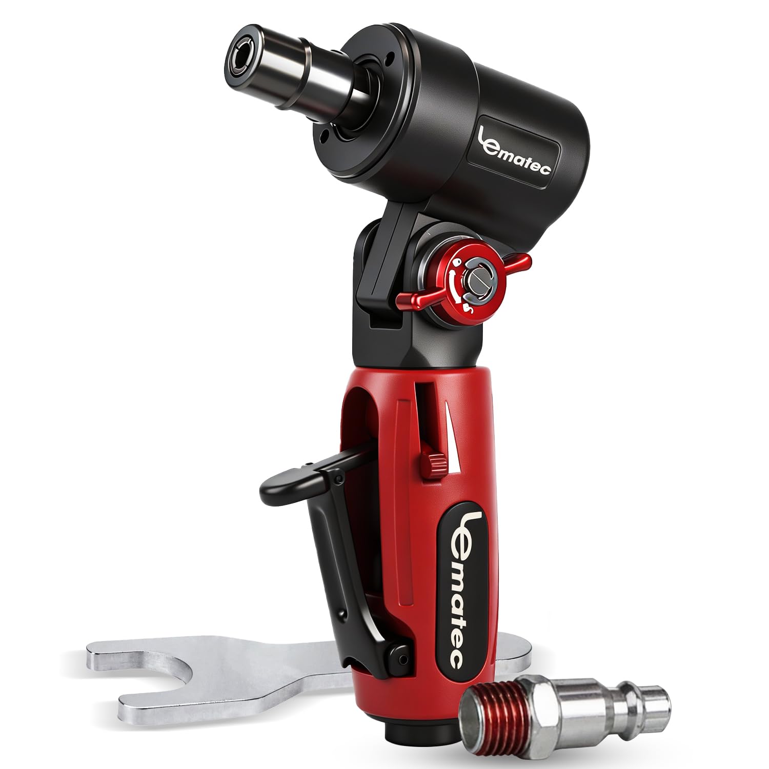 LE LEMATEC Air Die Grinder with Adjustable Swivel Head - 20,000 RPM Pneumatic Tool for Porting, Weld Prep & Auto Detailing - Variable Angle Grip (1/4