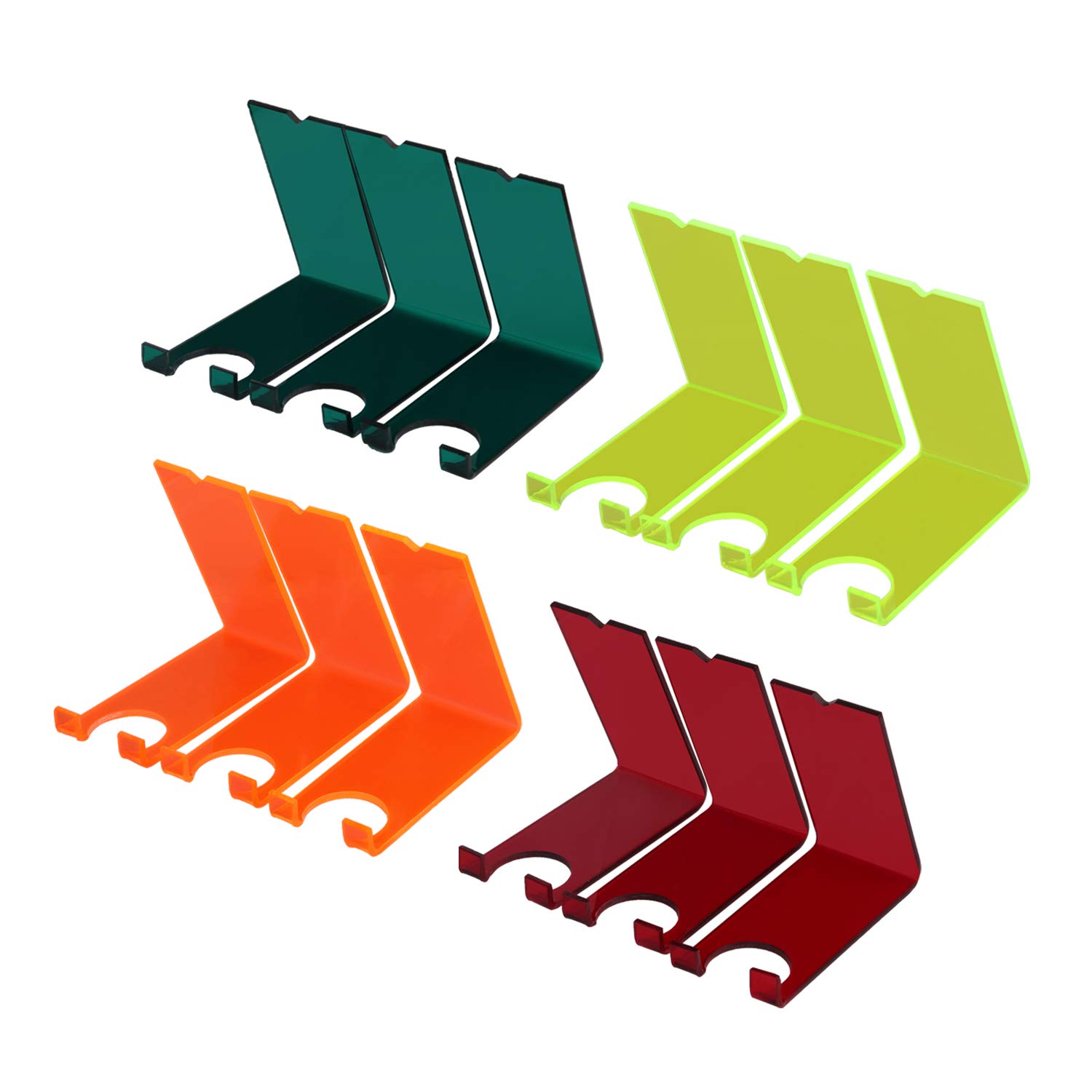 Rasper Acrylic Shoe & Footwear Display Stand Multi Purpose Product Greetings/Wedding Card Display Stand For Retail Shop Showroom Exhibition (Pack Of 12 Pcs, Multicolor - Assorted)