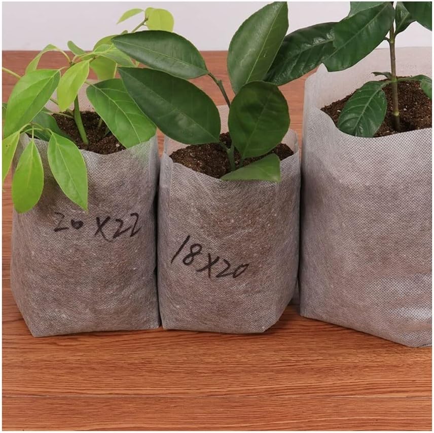 Seedling Plants Nursery Bags, Organic Biodegradable Grow Bags Fabric Eco-Friendly Ventilate Growing Planting Bags(11x13cm (50pcs))