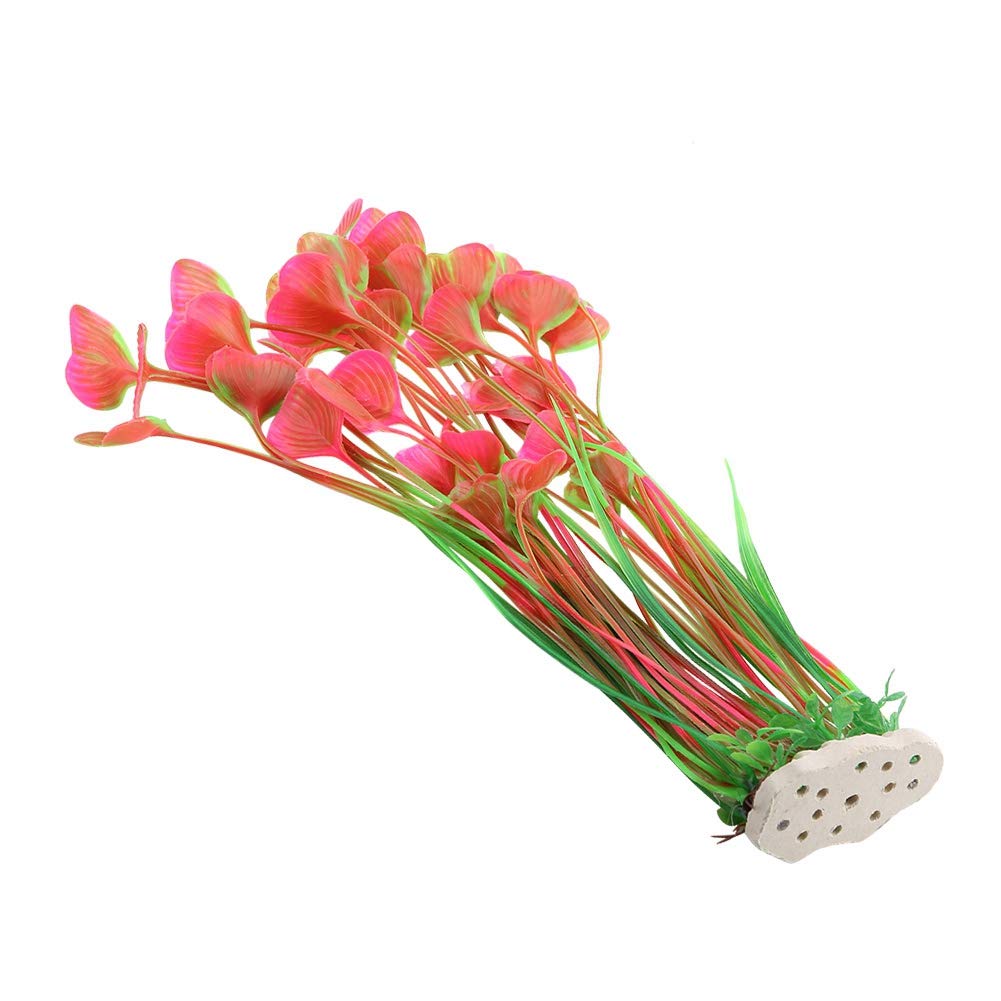 HEEPDD Plantes d'aquarium Aquatiques artificielles de Simulation, décorations de réservoir de Poissons en Plastique sous-Marin d'herbe d'eau de Plante pour l'aquarium(Rose)