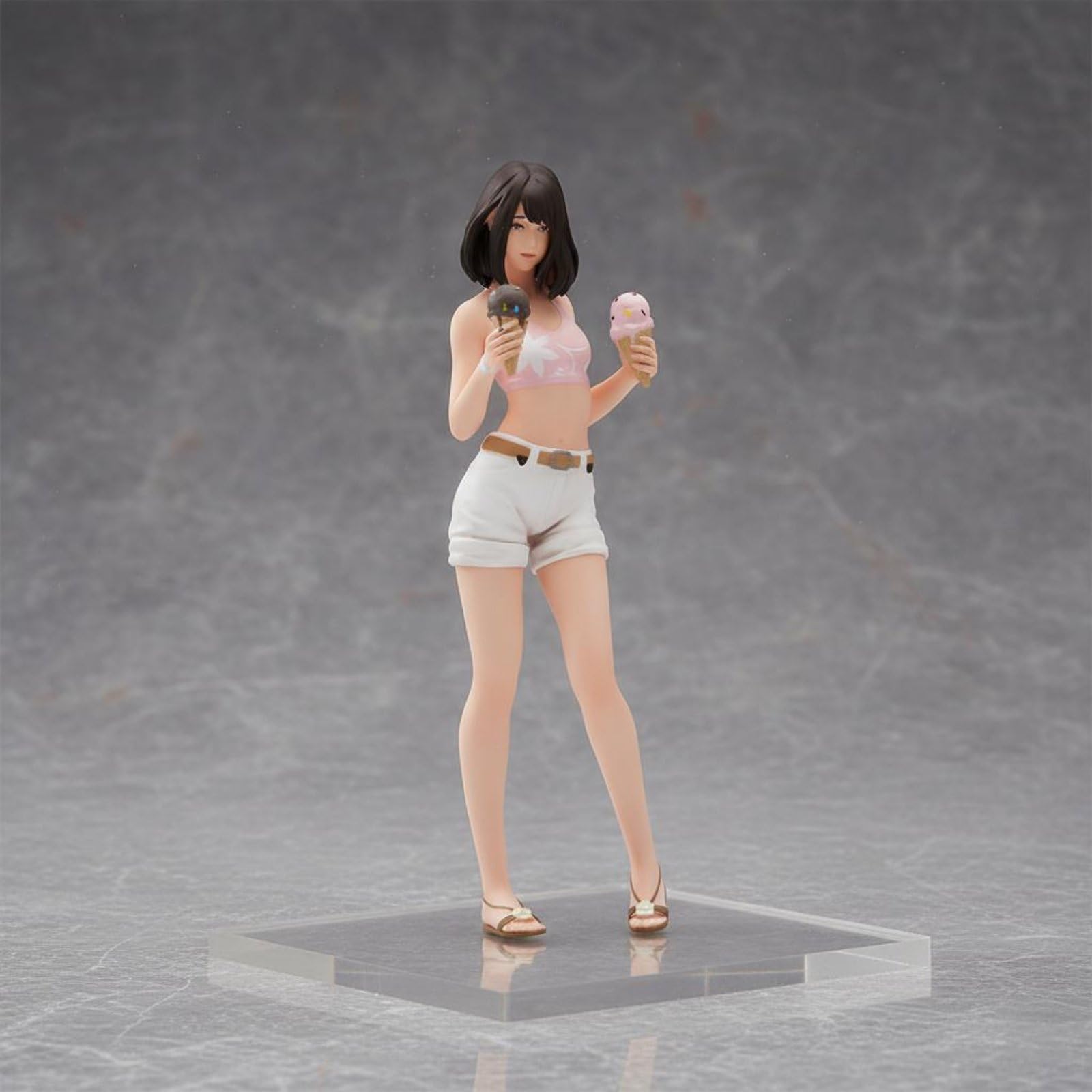 Mädchenfigur mit EIS handbemalt 1:18 Maßstab Dioramafigur lebensechte Details realistische Dioramafigur für Modellauto-Szenen, Fotografie-Requisiten, 1-18