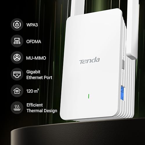 Miniatura 7 de Tenda AX1500 - Extensor de rango WiFi 6, amplificador de señal WiFi para el hogar de hasta 1500 pies cuadrados y más de 30 dispositivos,