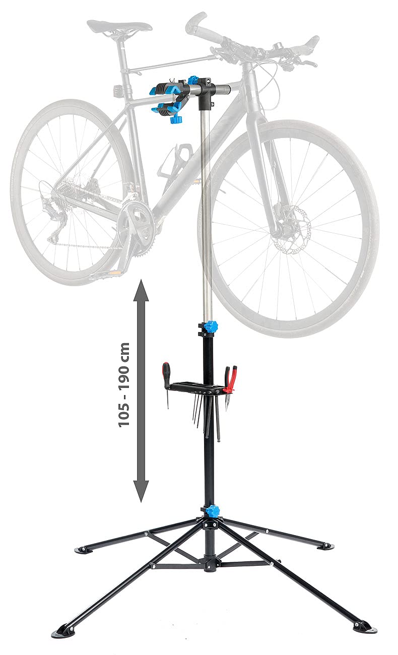 AGT Cavalletto manutenzione bicicletta ed e-bike, 30 kg, regolabile, girevole 360°