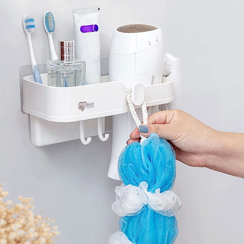 Supporto per Asciugacapelli Semplice Asciugacapelli a muro Asciugacapelli Multifunzionale Deposito Deposito Asciugacapelli Asciugacapelli Bagno for la casa Asciugacapelli Asciugacapelli Rack (bianco)