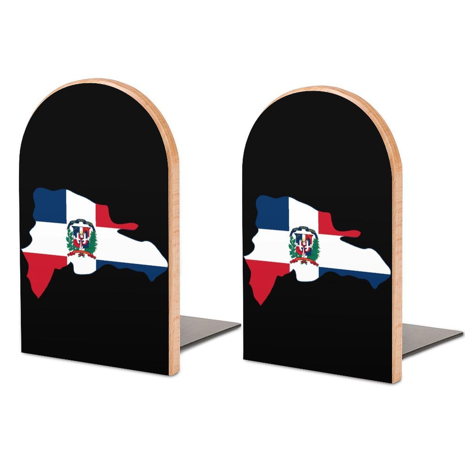 Nclqvjxzkhw Style Dominican Republic Map Flag Book Ends For Shelves Bookends Bookshelf Holder Stand Books Stopper Home Office Decor