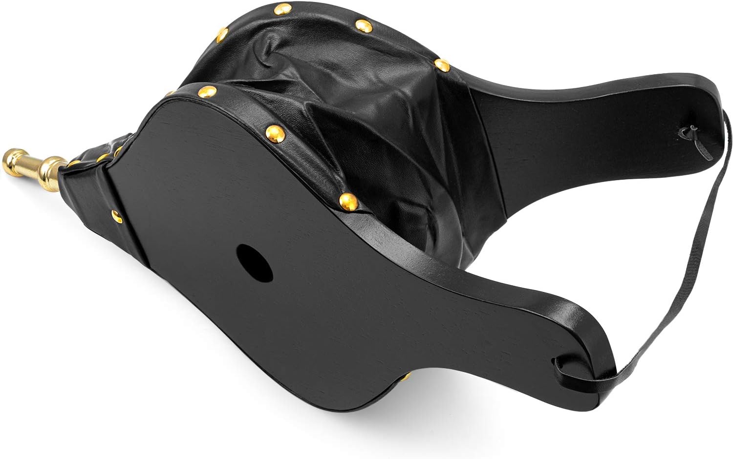 Amagabeli Fireplace Bellows 15.5"x 7" Large Wood Air Blower Cast Nozzle for Outdoor Camping BBQ Grill Chimney Hand Bellow Pump Pit Barbeque Fire Tools Accessories with Hanging Strap Black