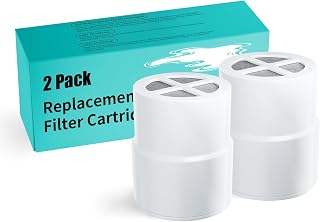2-Pack Replacement Filter for JOLIE Shower Head, Compatible with JOLIE Shower Filter Cartridge, Reduces Chlorine, Heavy Metals & Impurities, Softens Skin & Hair