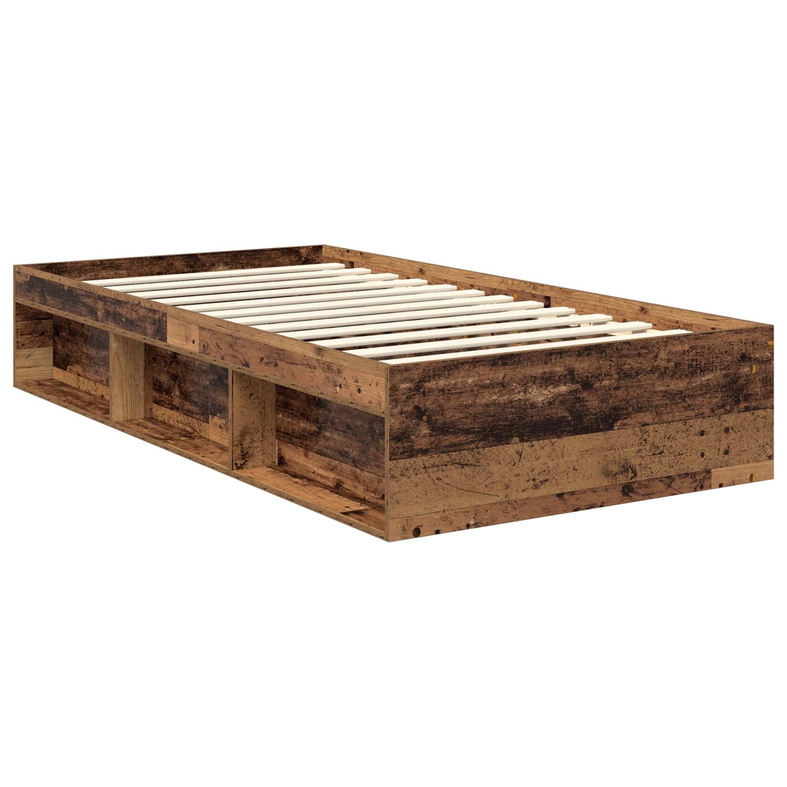 vidaXL Estructura de Cama con cabecera Madera Vieja 100 x 200 cm