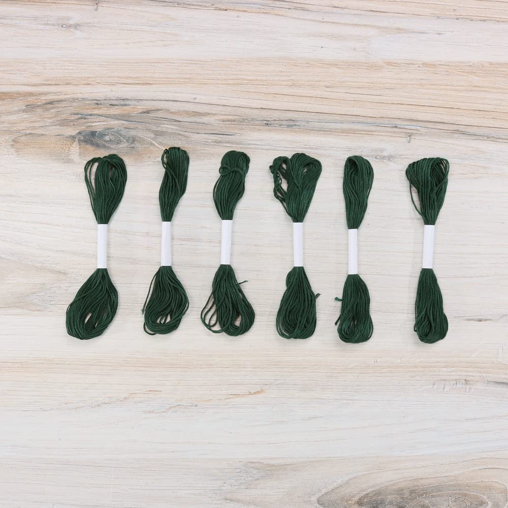 Embroidery Floss Pack – 6 Skeins, 8.7 Yards Each – Malachite Green Embroidery Floss for Needlework, DIY Bracelets, Crafting, Weaving