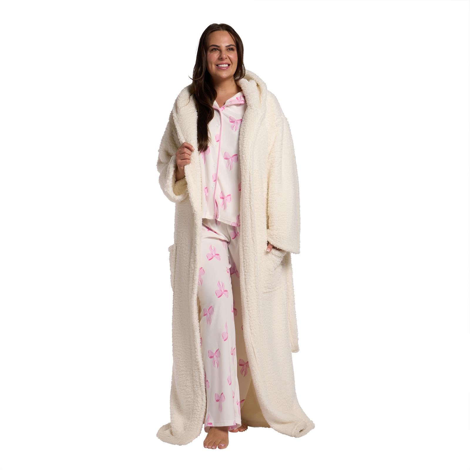 OHS Women's Robe - Teddy Fleece - Cream - One Size