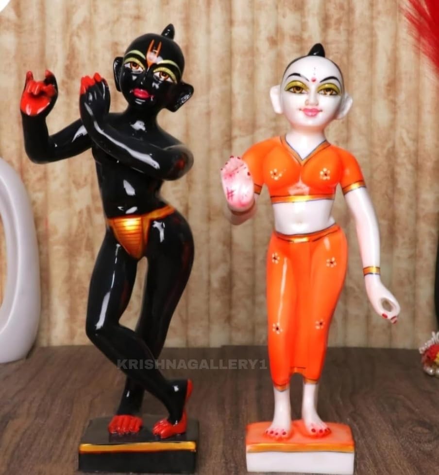 KRISHNAGALLERY1 Marble Dust Iskon Radha Krishna Jugal Jodi Radhey Shyam Muri Statue Idol for Home Pooja Room Gifted Piece Size 9 Inches (9 Inch)-image-28