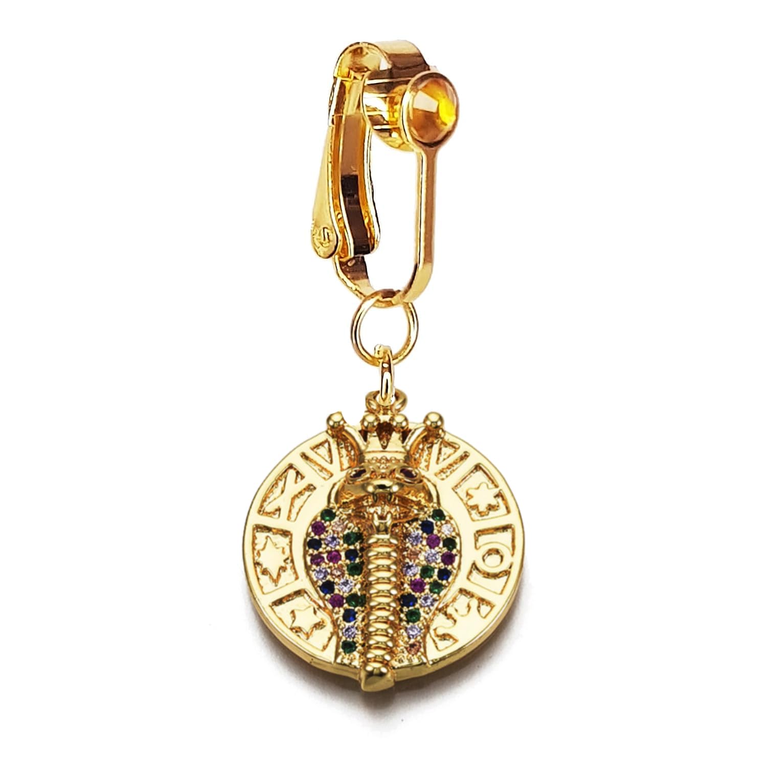 via mazzini Clip-On Style No-Piercing Required Medallion Charm Belly Button Navel Ring For Women And Girls (BB0124) 1 Pc-picture-50