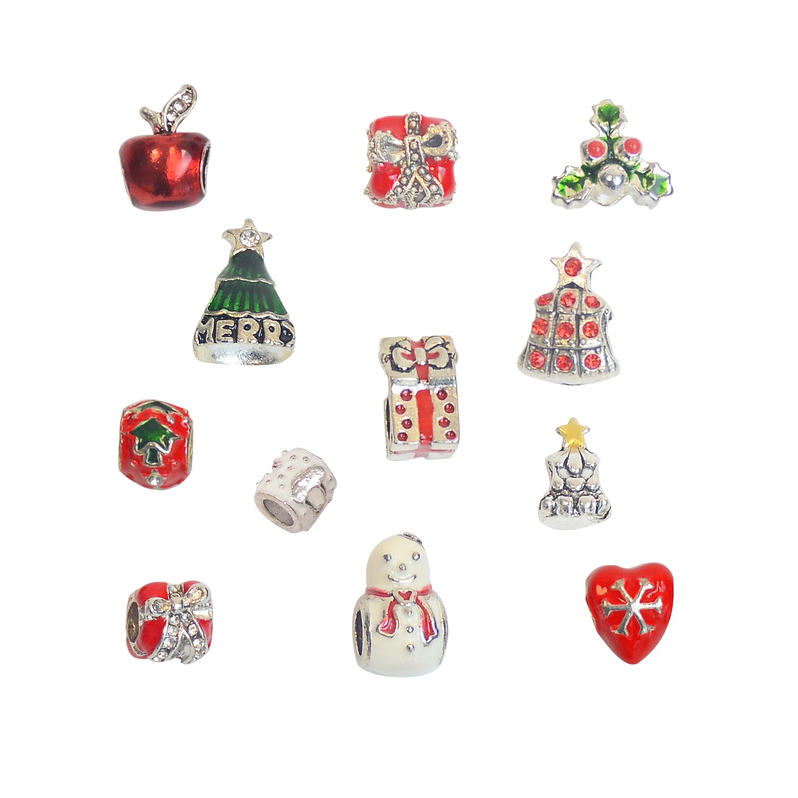 AebDerp Earring Jewellery Making Metal Charm: 12pcs Bulk Small Colorful Bead Pendant Set Birthday Present Craft Accessory Mini Cute jewelry Decoration DIY Necklace Bracelet Bag Keyring for Girl Mum