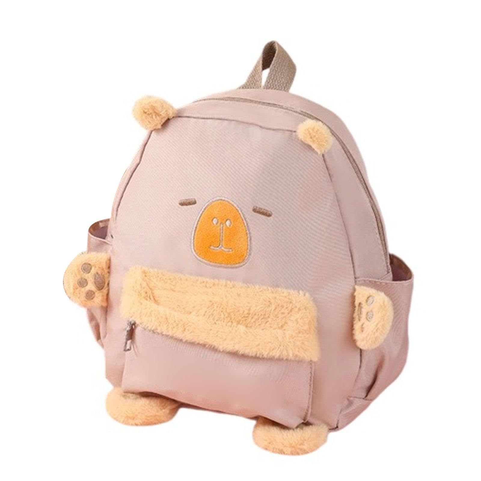 Buxuaaaa Canvas Capybaras Themed Backpack Multiple Pockets Spacious Interior Storage Bag for Students and Travel Enthusiasts Large Capacity School Backpack