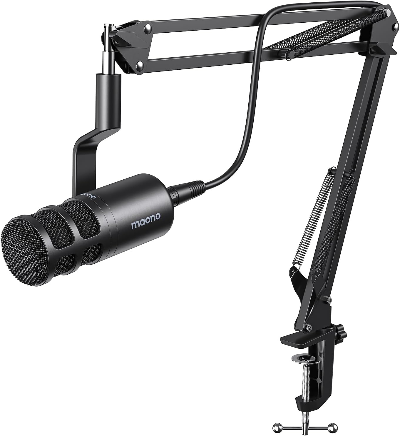 XLR Podcast Dynamic Microphone, Cardioid Studio Mic with Boom Arm for Vocal Recording,Streaming,Gaming, Voice Isolation Technology, Metal Mic, Works for Audio Interface, Mixer-PD100S