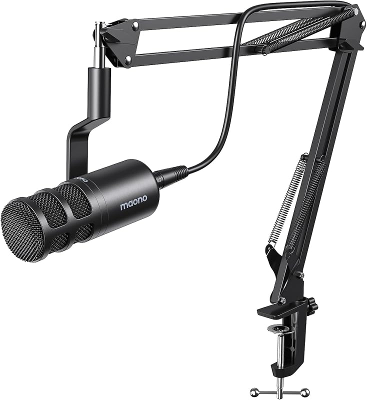 MAONO PD100S XLR Podcast Microphone, Cardioid Studio Dynamic Metal Boom Mic | Compatible with Audio Interface, Audio Mixer, Sound Card for Vocal Recording, Streaming, Voiceover, Music, Content Creation