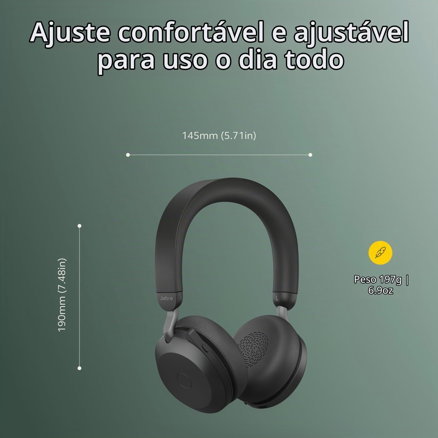 Jabra Fone de ouvido Evolve2 75 sem fio PC com base de