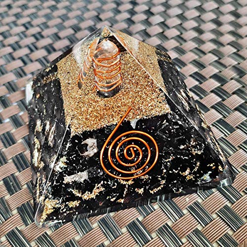 Image of Black Tourmaline Crystal Pyramid | 2 Inch | Feng Shui & Vastu Correction | Crystal Pyramid for Positive Energy,Meditation, Health, | Home & Office Decor | Gift