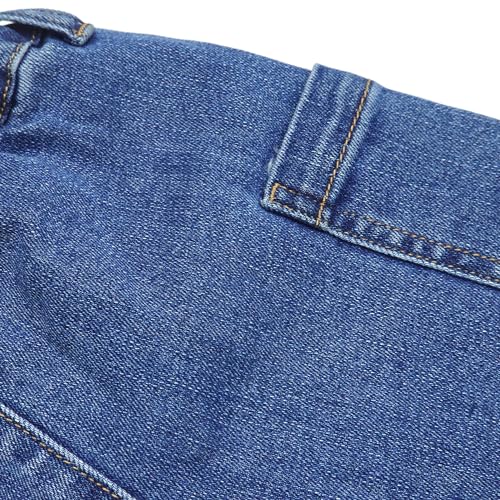 KIDSCOOL SPACE Baby Girls Wide-Leg Cargo Jeans,Toddler Boy Elastic Waist with D-Ring Loops Stretch Denim Pants3