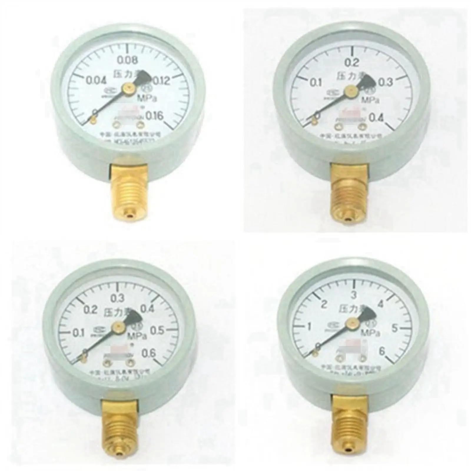 Manómetro de presión para compresor de Aire de Montaje Radial de 100 mm y 0,1 MPa a 25 MPa (Color: 0-0,16 MPa)