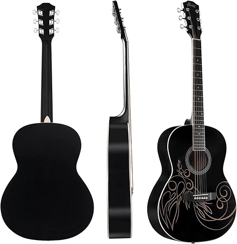 Miniatura 3 de WINZZ AF227A - Guitarra acústica Acustica de concierto de 39 pulgadas con kit completo, vid delicada